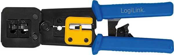 Pincë krimpimi LogiLink, Dual Modular 8/6P, Pass Through (EZ), me prerës, blu