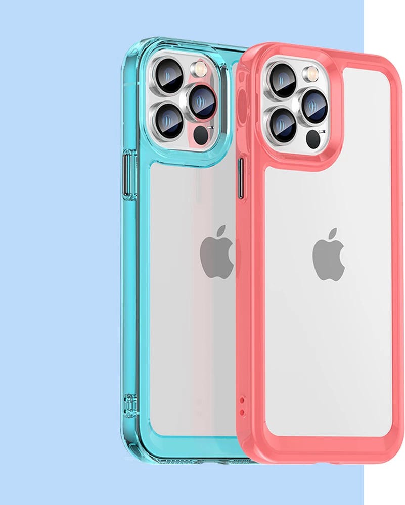 Mbështjellës Hurtel Outer Space Case për iPhone 13 Pro Max, hard cover me kornizë xheli, kaltër