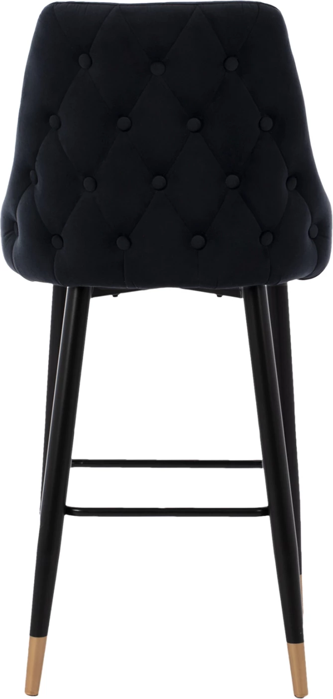 Karrige për bar SERENITY HM8519.04, kadife e zezë, kornizë metalike, 53x48x110 cm, set prej 2 copash