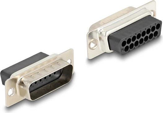Adapter DeLOCK D-Sub 15 male në RJ12 female, komplet montimi, i zi