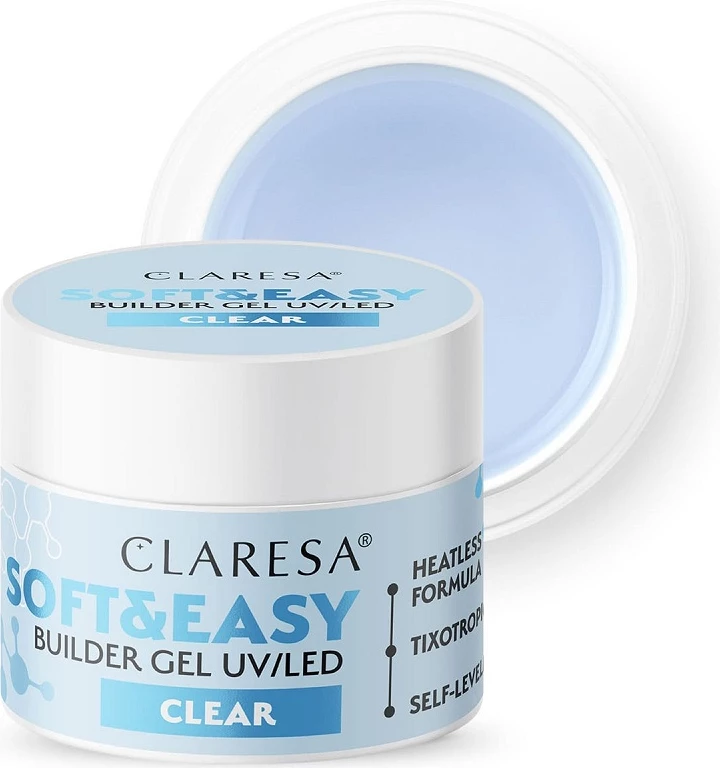 Xhel ndërtues për thonj Claresa Soft&Easy Builder Gel për femra Clear 45g