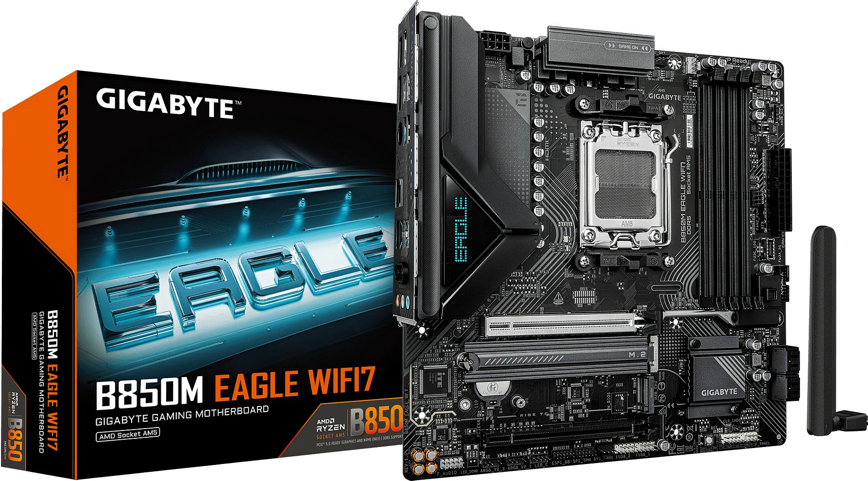 Pllakë amë Gigabyte B850M EAGLE WIFI7, Socket AM5, mATX, DDR5 deri 8200MHz, M.2 PCIe 5.0, 2.5GbE