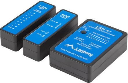 Testues kabllosh rrjeti Lanberg NT-0404, me LED, i zi/blu