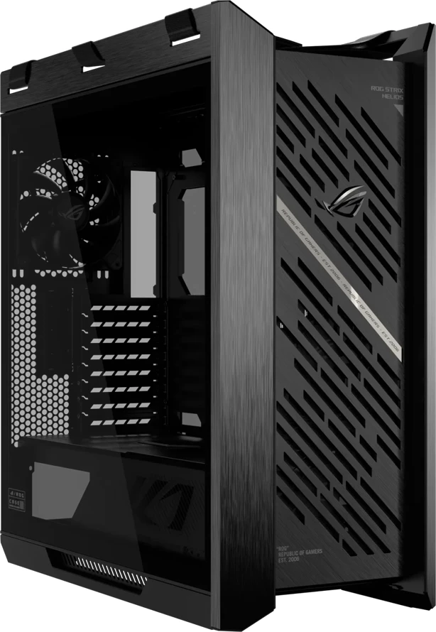 Kasë ASUS ROG Strix Helios II GX601S Midi Tower E-ATX, tempered glass, mbështetje GPU 450mm, radiator 420mm, e zezë