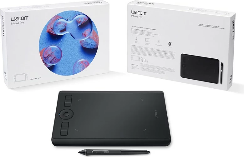 Tablet grafike Wacom Intuos Pro S, Wireless, 5080 lpi, 160 x 100 mm, e zezë