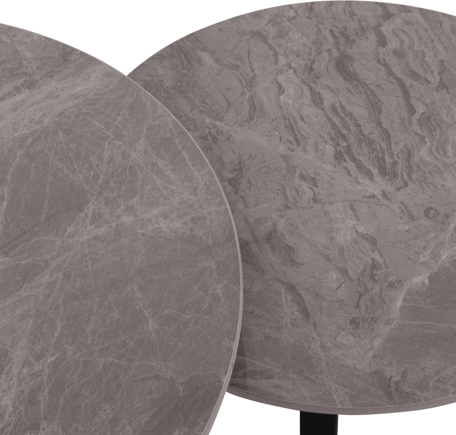 Set tavolinash kafeje 2 copë, sipërfaqe qeramike, pamje mermeri gri, TALOS FH18140.04, 70x45.5cm