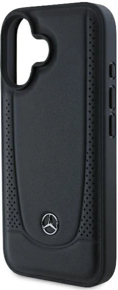 Mbështjellës Mercedes Leather Urban për iPhone 16, i zi