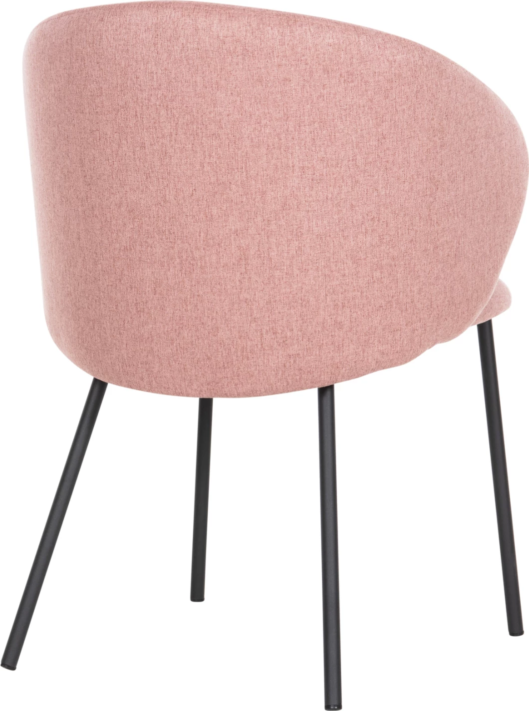 Karrige ngrënieje ISIAH FH9615.02, pëlhurë rozë e zbehtë, këmbë metalike të zeza, 56x56x76H cm., set prej 2 copë