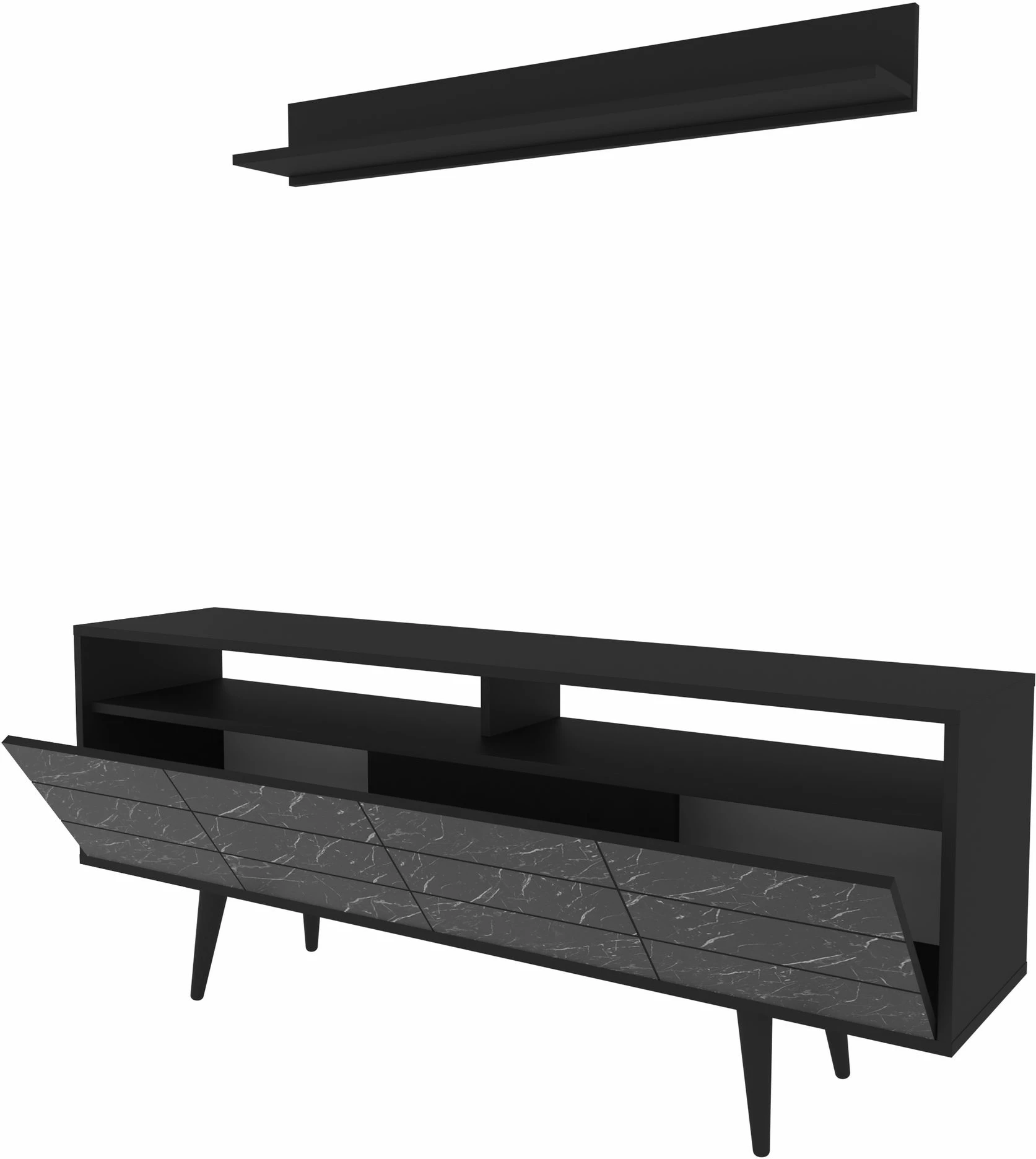 Komodë TV Skye Decor, Ola, e zezë