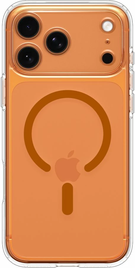 Mbështjellës Spigen Ultra Hybrid MagSafe për iPhone 17 Pro Max, Transparent/portokalli, 1 copë
