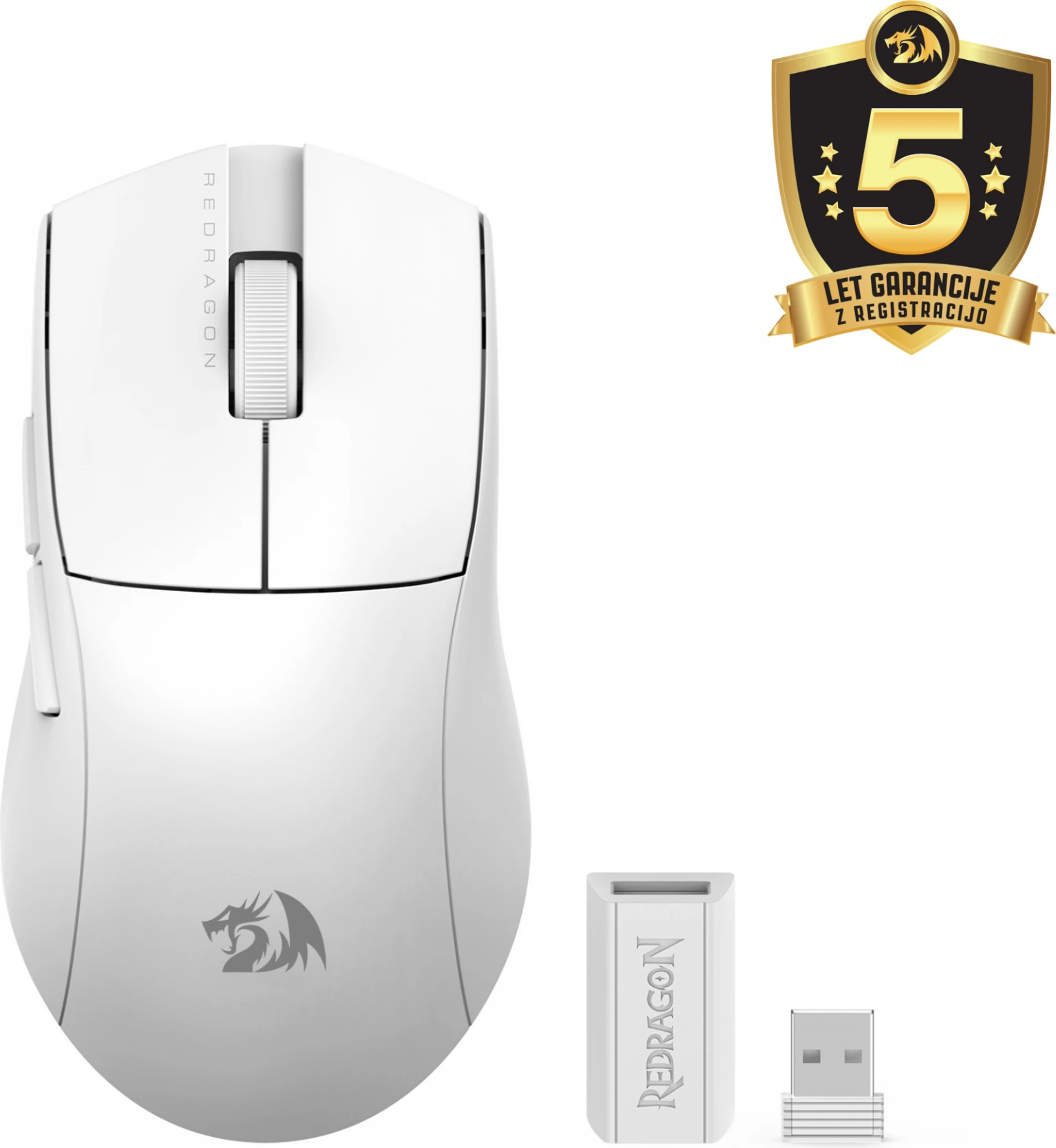 Maus gaming Redragon K1NG Pro M916-PRO-1K wireless 26K DPI 49 g, e bardhë