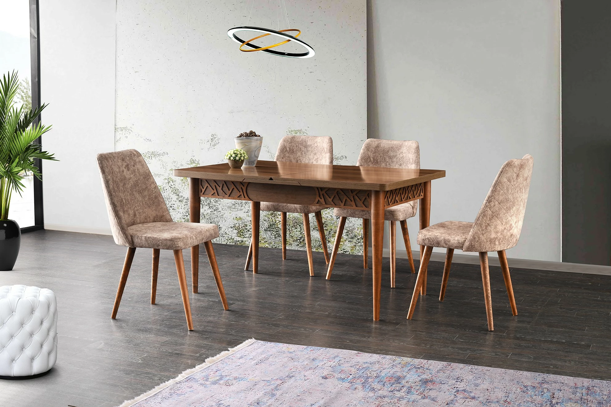 Tavolinë ngrënieje, ngjyrë arre, Skye Decor Mira - 1222