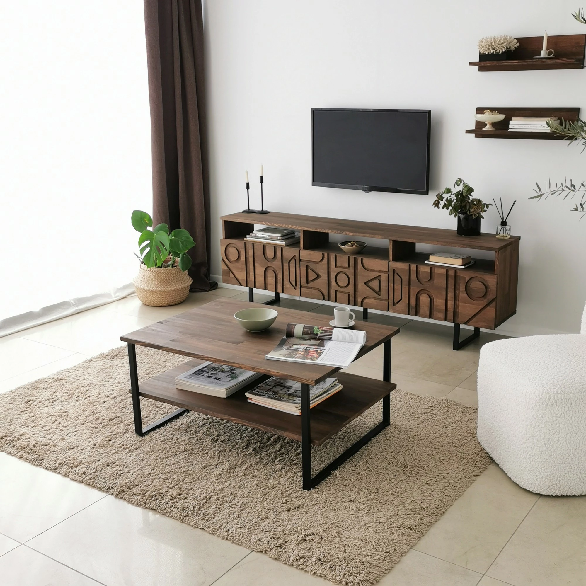 Komodë TV Hanah Home, Aristo, ngjyrë arre