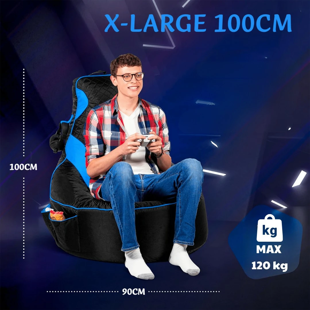 Qese ulëse për kopsht, Gamer, ngjyrë kaltër e zezë