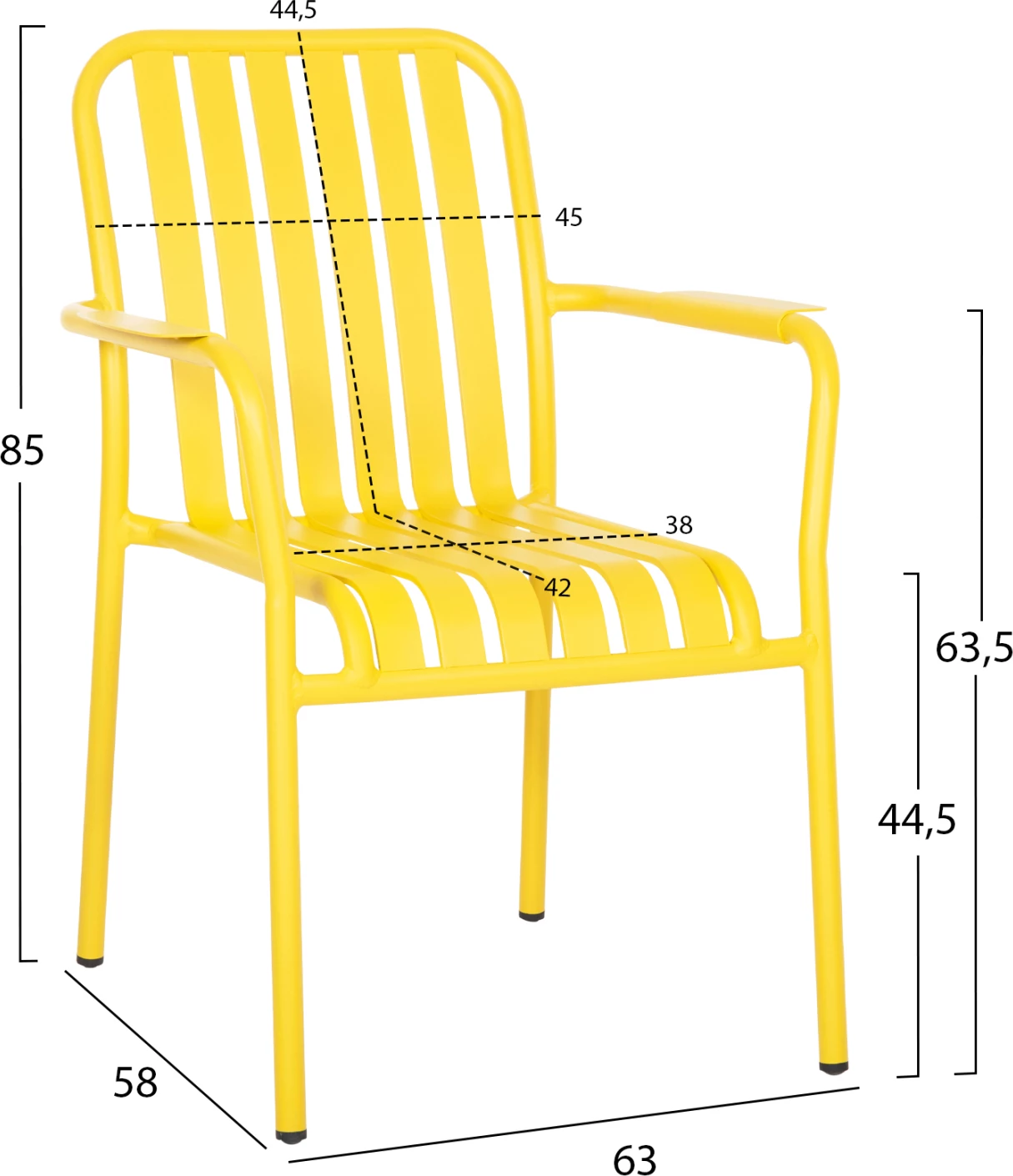 Karrige alumini RACHEL FH6088.06 e verdhë 63x58x85H cm
