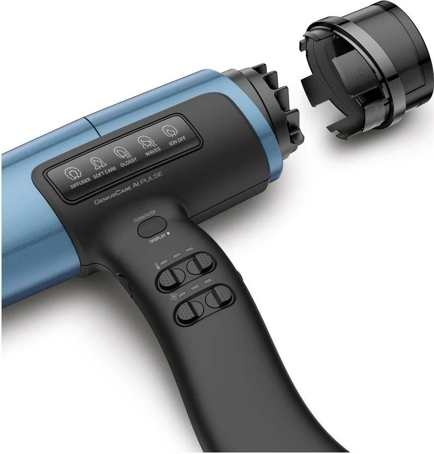 Tharëse flokësh Valera GeniusCare AI Pulse, 2400W, jonizim, ekran LCD, kaltër