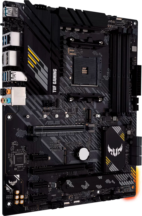 Pllakë amë ASUS TUF Gaming B550-PLUS, AM4, ATX, DDR4, 2x M.2, 4x SATA, PCIe 4.0, 2.5GbE, Wi‑Fi 6, Aura Sync RGB