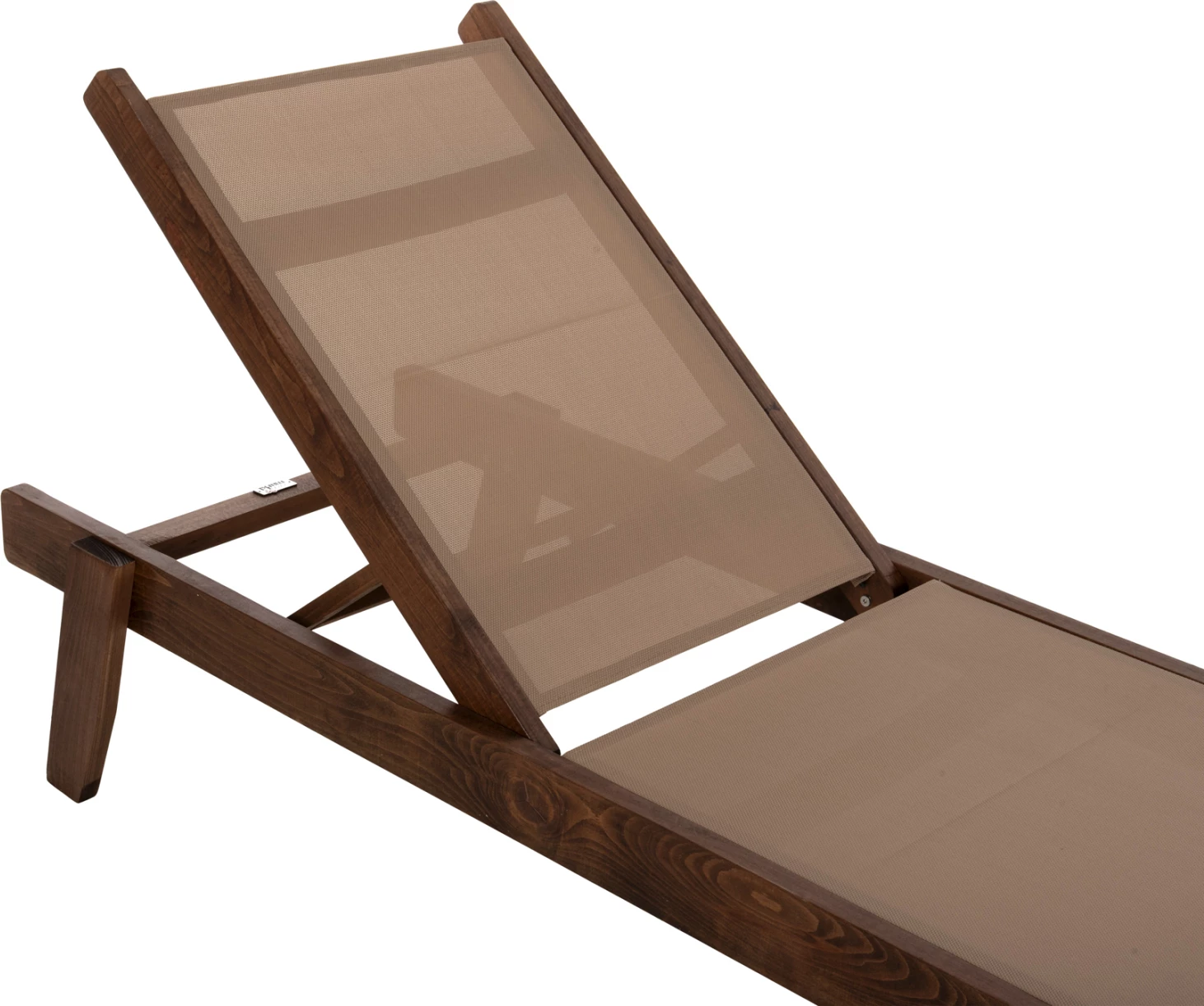 Shezlong profesional për plazh, dru fagu, ngjyrë arre dhe tekstileni mocha, FH10356.06, 200x61-66x31-91H cm