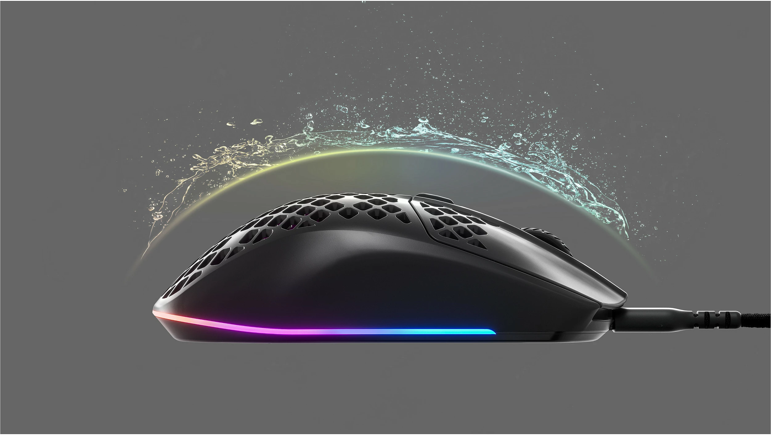 Maus gaming SteelSeries Aerox 3 Onyx 2022, 8500 DPI, RGB, IP54, i zi