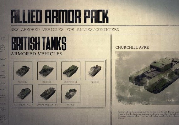 Hearts of Iron IV - Allied Armor Pack DLC EN/DE/FR/PL/PT/RU/ES Global
