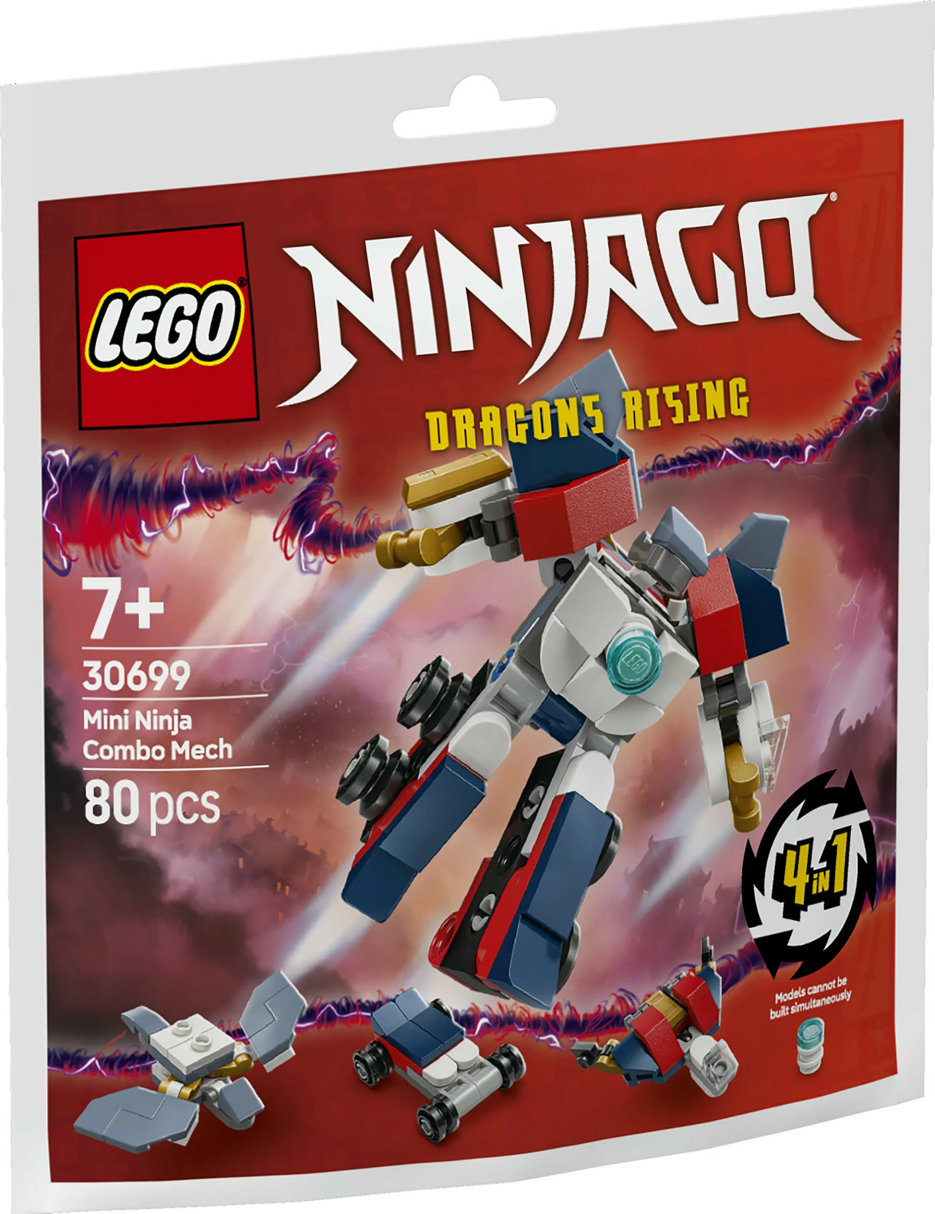 Set ndërtimi LEGO Ninjago 30699 Mini-Kombi-Mech, 80 pjesë, shumëngjyrësh