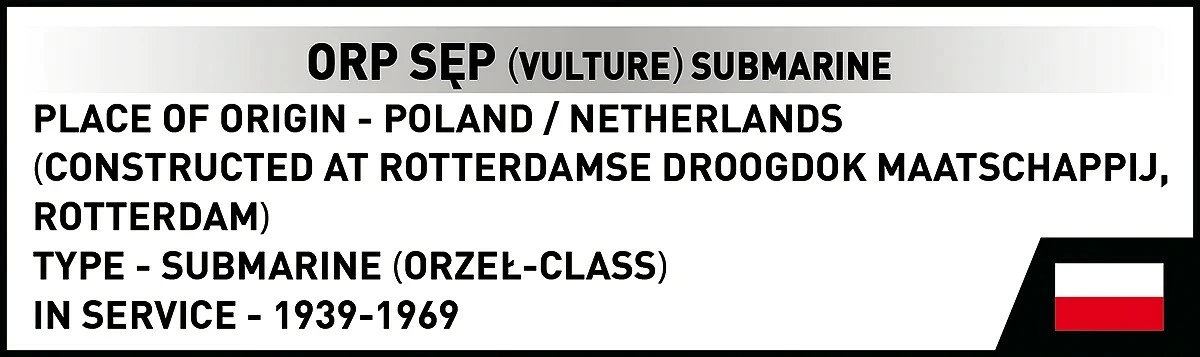 Set ndërtimi me blloqe, Cobi, ORP Sęp 4856, 190 pjesë, shkallë 1:300, 7+