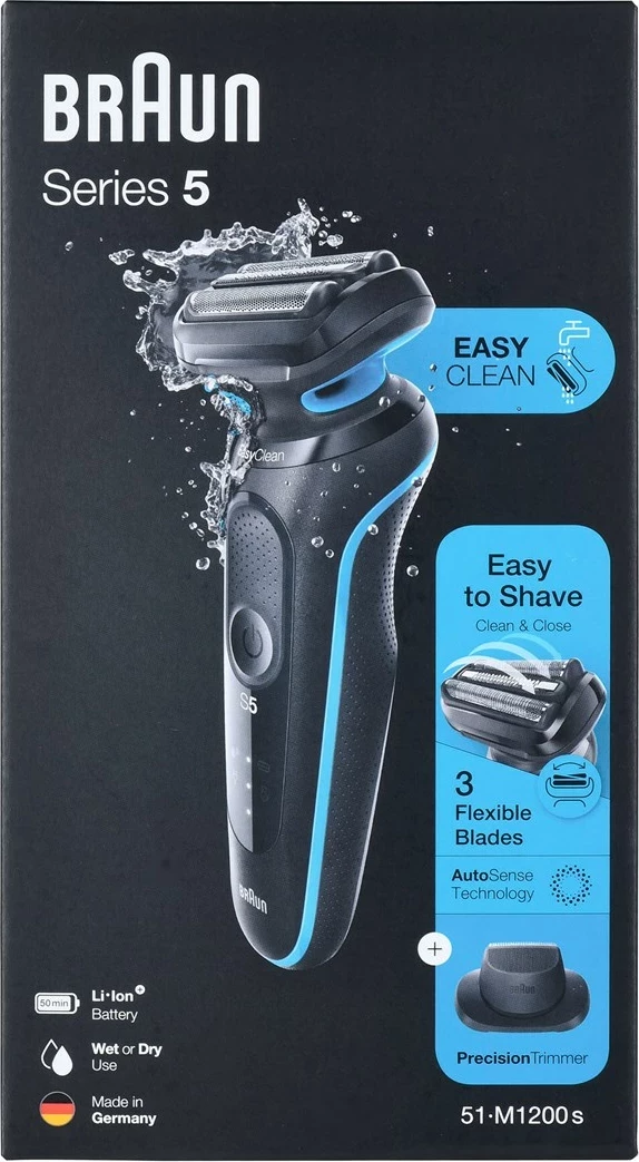 Makinë rroje Braun Series 5 51-M1200s, e zezë, blu