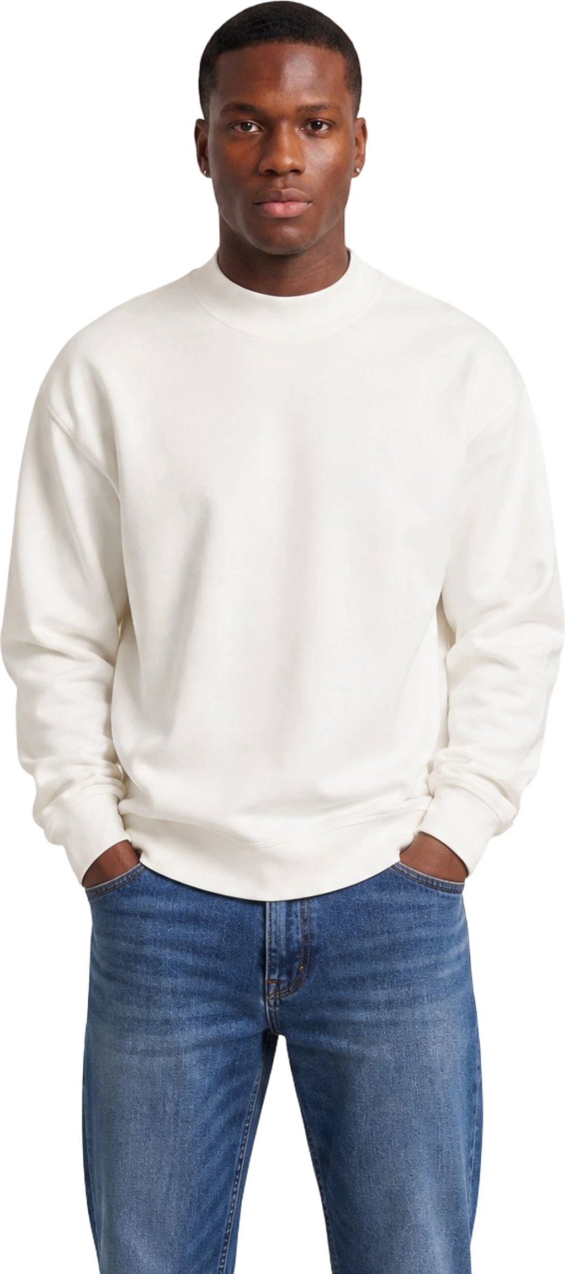 Duks për meshkuj Calvin Klein Jeans Interlock Crew J30J326134, i bardhë