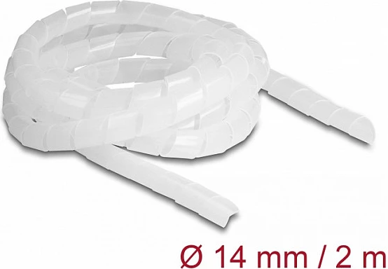 Spiral mbështjellës kabllosh DeLOCK 2 m, Ø14 mm, transparent