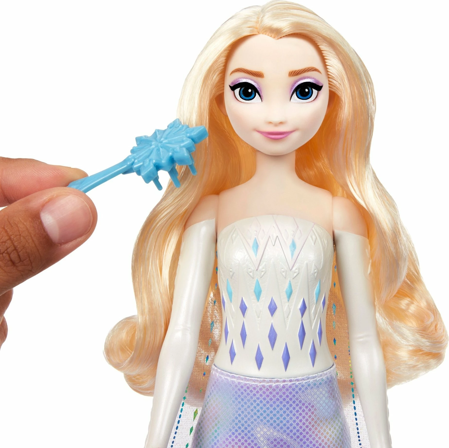 Kukull Disney Frozen Spin & Reveal Elsa HTG25, set interaktiv me surpriza e aksesorë, shumëngjyrëshe