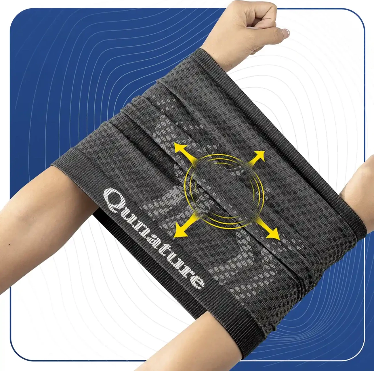 Shall i qafës / bandanë sportive Qunature 11230014002, najlon i frymëmarrshëm elastik, pa qepje, madhësi universale, e zezë