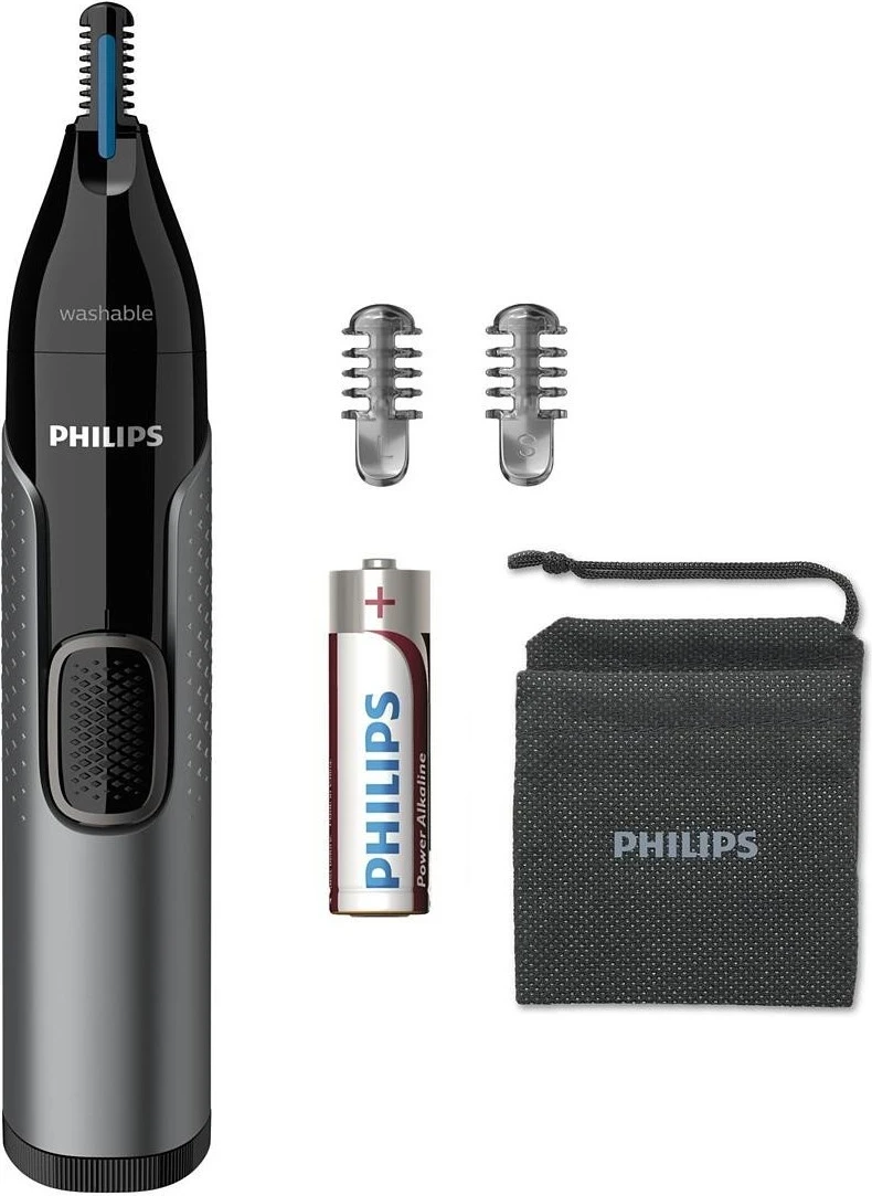 Trimmer për hundë dhe veshë Philips, për burra, argjendtë-zezë
