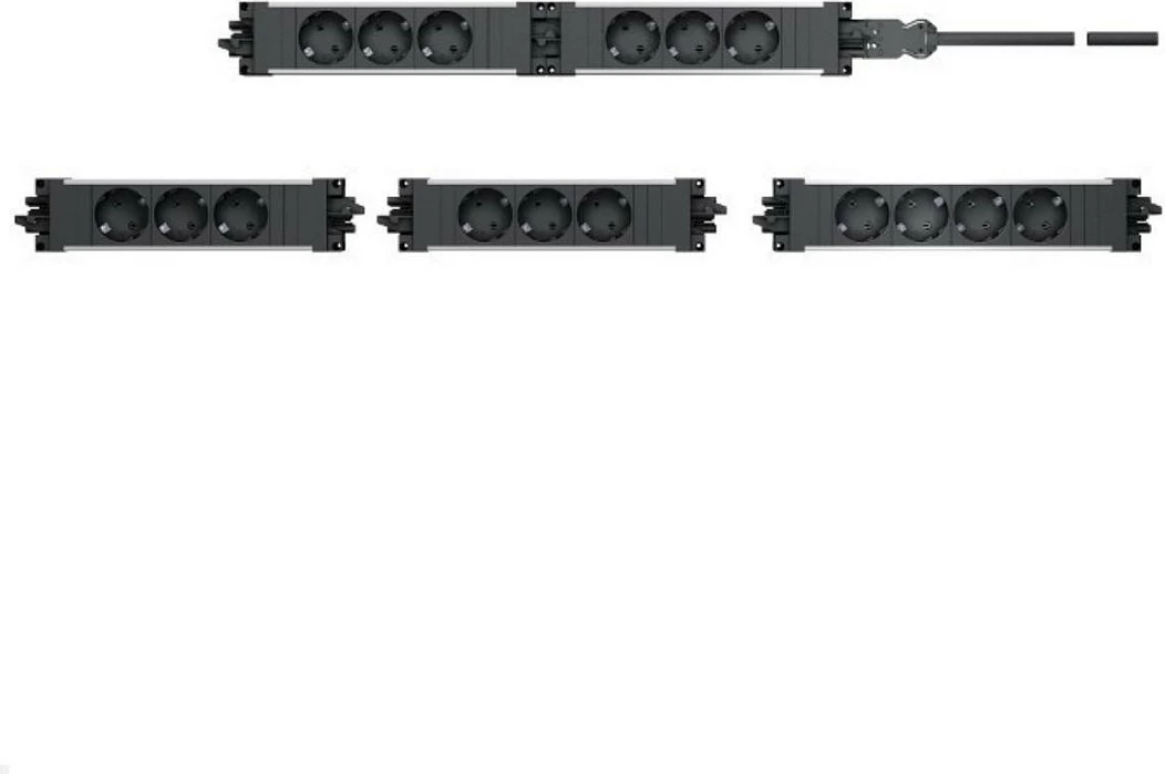 Bllok prizash Bachmann STEP BASE 4xCEE7/3 GST18, 4x Type F, 16A, 250V, i zi