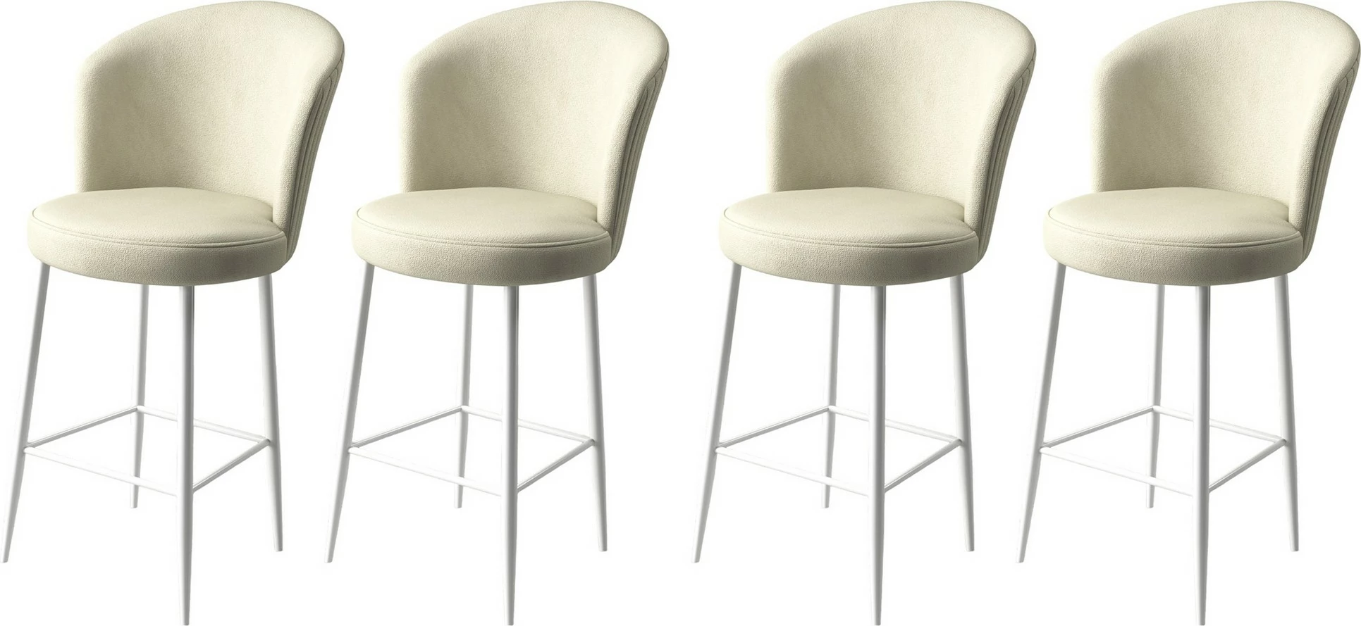 Set karrigesh për bar, krem dhe e bardhë, 4 copë, Hanah Home, Fora