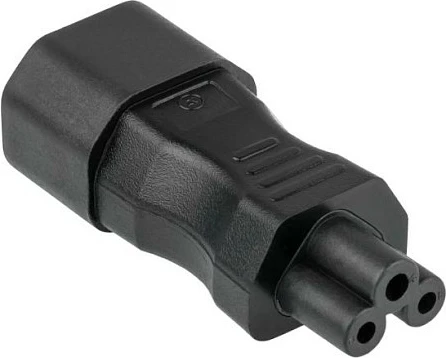 Adapter rryme Kabelmeister Stromadapter Kaltgeräte-Stecker në C5, 250V 2.5A, i zi