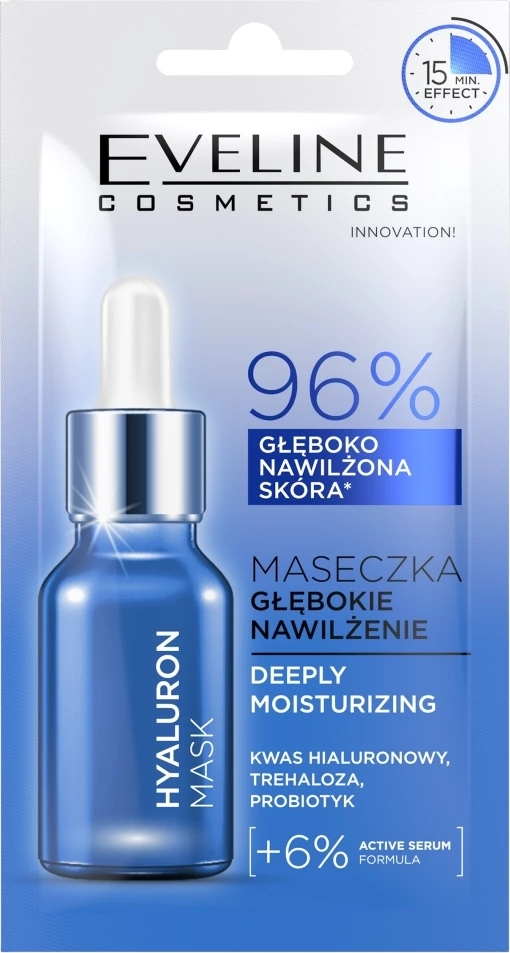 Maskë fytyre për femra Eveline Cosmetics Hyaluron Deep Hydration, 8ml