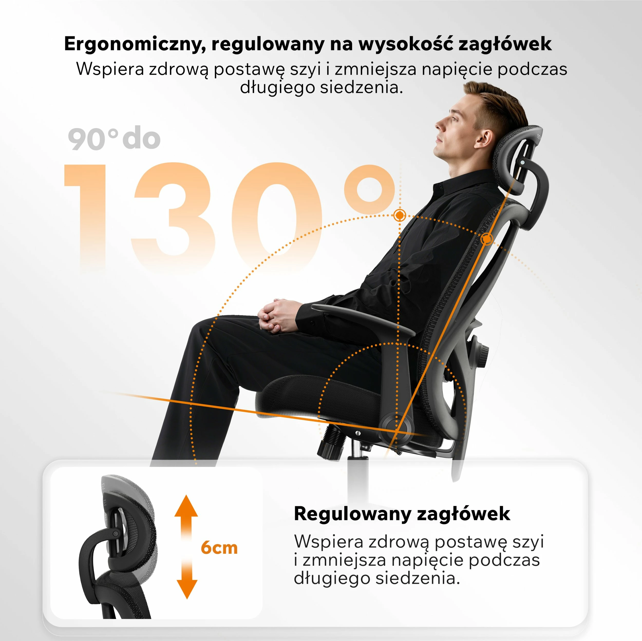 Karrige zyre SENSE7 Noxo, rrjetë, krahë 2D të rregullueshëm, mbështetëse koke e rregullueshme, 150 kg, e zezë