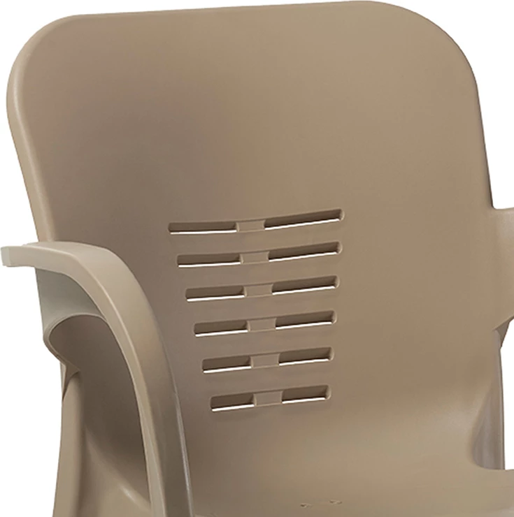 Karrige Feast PP ngjyrë kapuçino-këmbë alumini