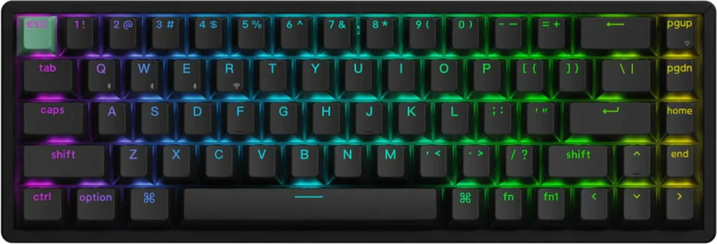 Tastierë gaming Keychron K6 HE Standard Edition K6H-J1 65% Gateron Double-Rail Magnetic Nebula tri-mode (USB-C/Bluetooth/2.4GHz) US layout, e zezë