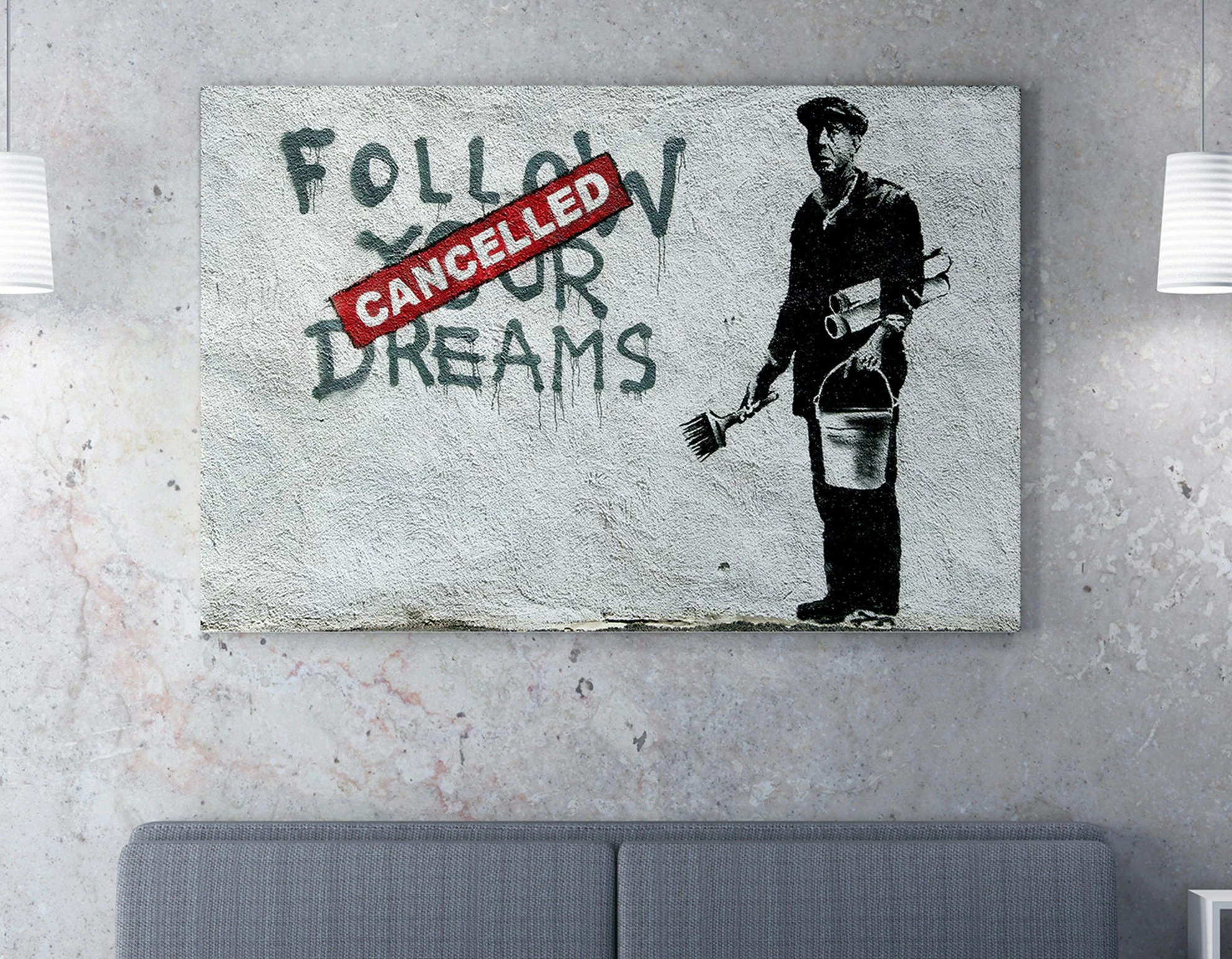 Pikturë dekorative në kanavacë, Banksy, shumëngjyrëshe, WY48, 50x70cm