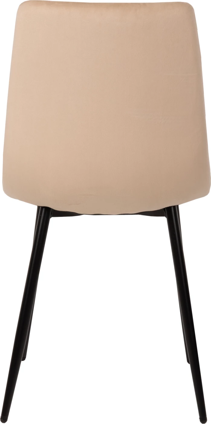 Karrige ngrënieje LATRELL FH8587.05, kadife ecru & këmbë metalike të zeza, 43x54x88H cm., set prej 4 copë