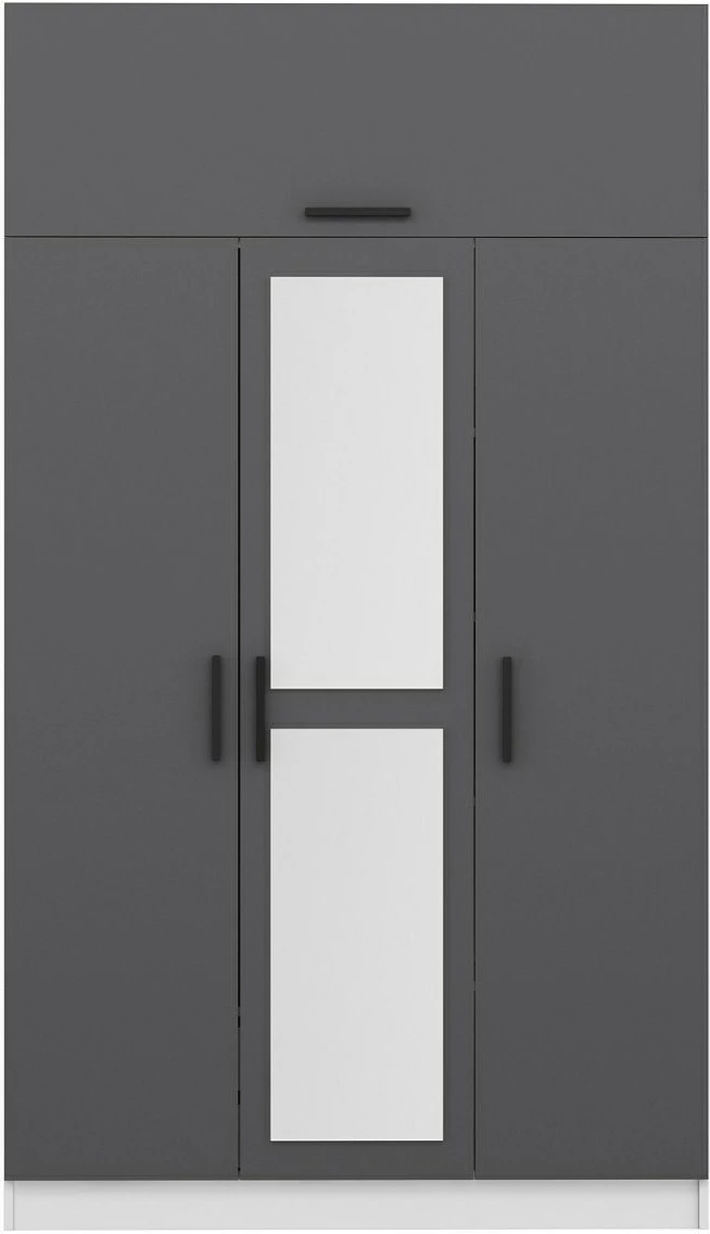 Dollap Skye Decor, 3 kapak, anthracite, i bardhë, 255cm