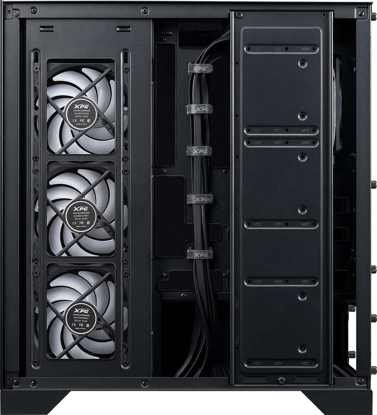 Kasë XPG INVADER X BTF Midi Tower, ATX/micro ATX/Mini-ITX, tempered glass, e zezë