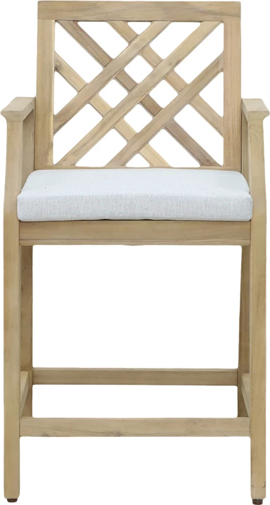 Set tavoline me karrige Bravo-Amalfi, dru akacie dhe pëlhurë bezhë, 130x70x90cm