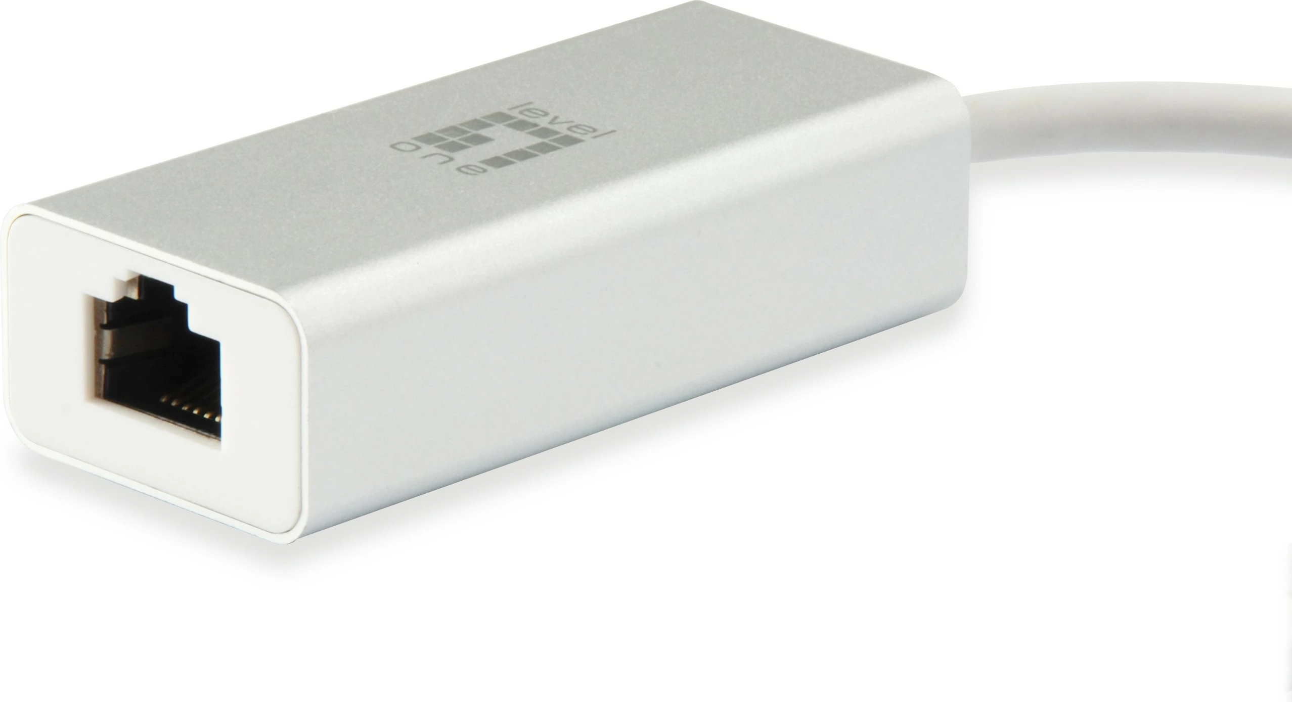 Adapter rrjeti LevelOne Gigabit USB-C, i lidhur, USB Type-C, Ethernet, 1000 Mbit/s, argjendtë, bardhë