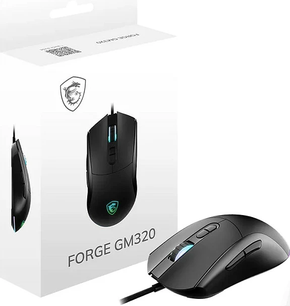 Maus gaming MSI Forge GM320, 12800 DPI, USB, i zi
