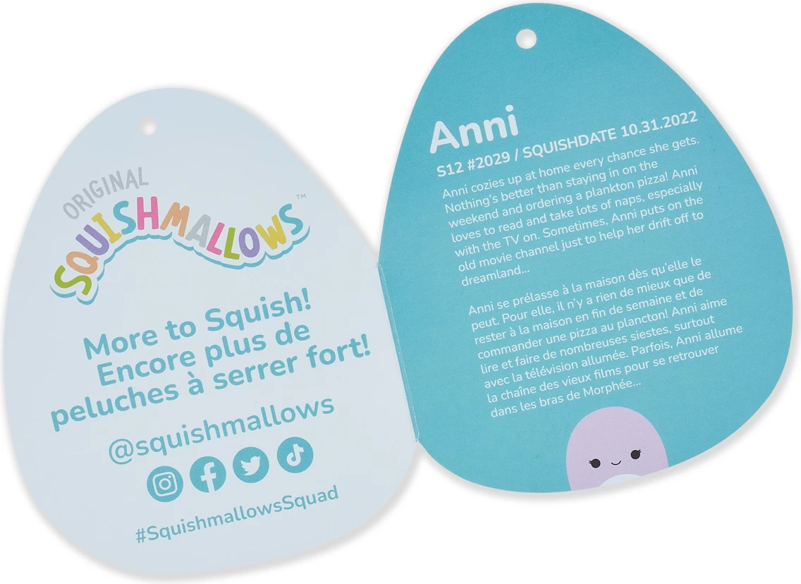 Lodër për fëmijë Original Squishmallows 12' Soft Toy - Anni the Purple Jellyfish