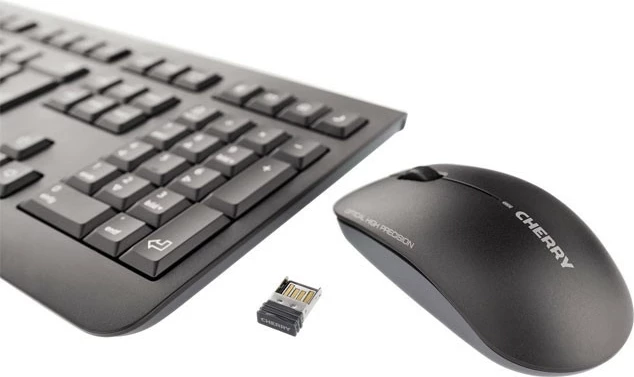 Set tastierë dhe maus Cherry DW 3000, wireless, AZERTY, e zezë