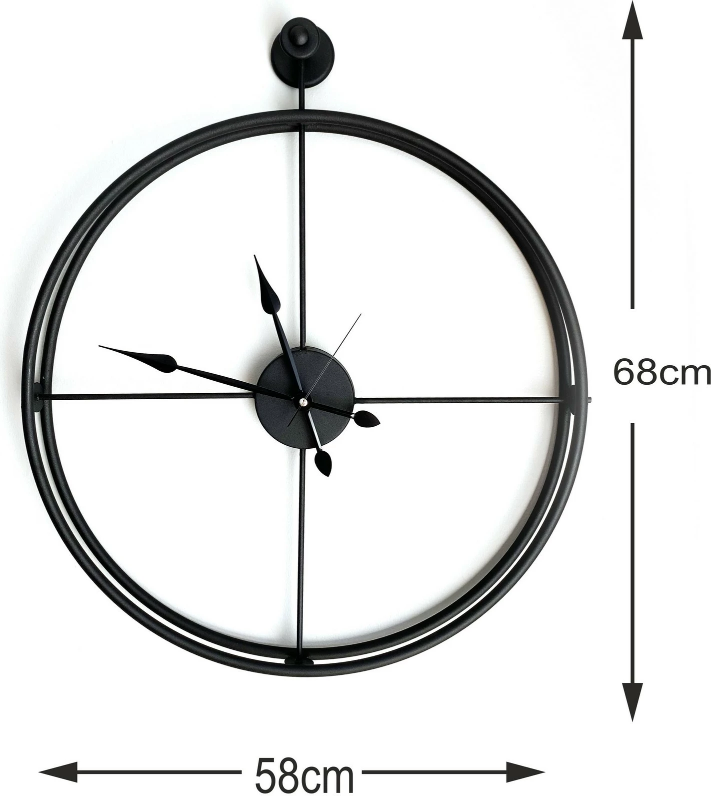 Orë muri dekorative prej metali, e zezë, Wallity, Mclock-00106