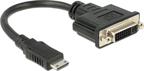 Adapter kabllo DeLOCK 65564, Mini HDMI (Type C) mashkull në DVI-D femër, 0.2 m, i zi